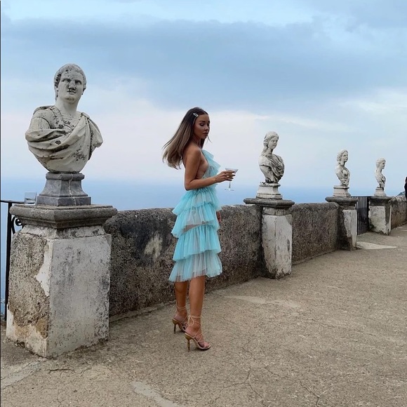 NWOT THE BAR Kai Dress in Amalfi Blue - Picture 9 of 9